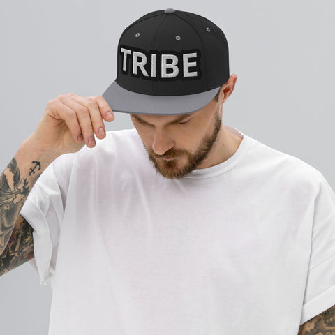 MEN'S TRIBE EMBROIDERED PREMIUM CLASSIC SNAPBACK BASEBALL CAP TIGER SPIRIT MEGASTORE Black/ Silver 