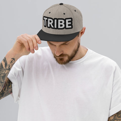 MEN'S TRIBE EMBROIDERED PREMIUM CLASSIC SNAPBACK BASEBALL CAP TIGER SPIRIT MEGASTORE Heather/Black 