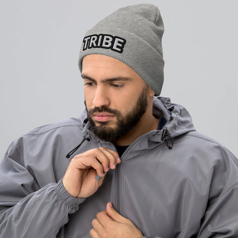 MEN'S TRIBE EMBROIDERED PREMIUM CUFFED BEANIE TIGER SPIRIT MEGASTORE Heather Grey 