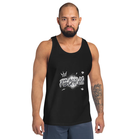 TECHNO TRIBE PODCAST 07 MEN'S PREMIUM TANK TOP TIGER SPIRIT MEGASTORE Black XS 