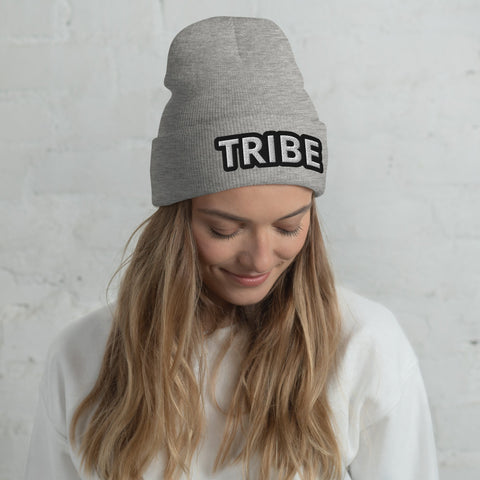 WOMEN'S TRIBE EMBROIDERED PREMIUM CUFFED BEANIE TIGER SPIRIT MEGASTORE Heather Grey 