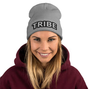 WOMEN'S TRIBE EMBROIDERED PREMIUM KNIT BEANIE TIGER SPIRIT MEGASTORE Gray 