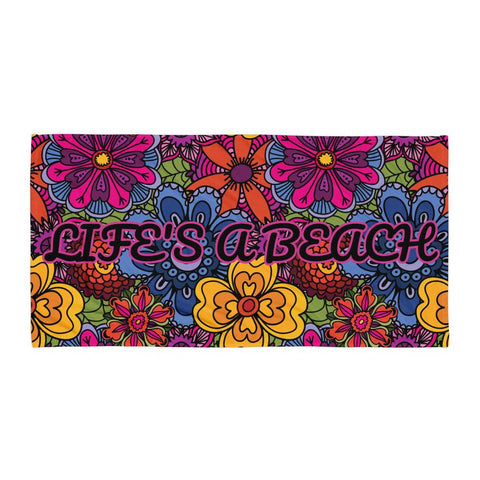 LIFE'S A BEACH TOWEL ETHNIC FLORAL THE SUCCESS MERCH 