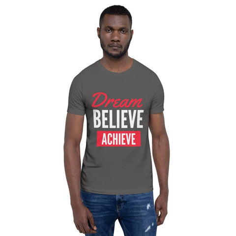 MENS DREAM BELIEVE ACHIEVE T-SHIRT MOTIVATIONAL QUOTES T-SHIRTS THE SUCCESS MERCH 