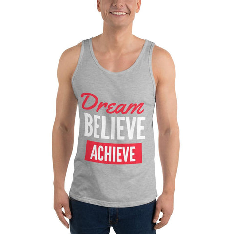 MENS DREAM BELIEVE ACHIEVE TANK TOP MOTIVATIONAL QUOTES T-SHIRTS THE SUCCESS MERCH Athletic Heather XS 