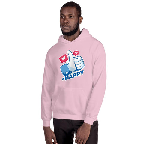 MENS HOODIE HAPPY DESIGN MOTIVATIONAL QUOTES HOODIES THE SUCCESS MERCH Light Pink S 