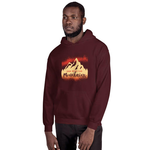 MENS HOODIE ONE WITH THE MOUNTAINS MOTIVATIONAL QUOTES HOODIES THE SUCCESS MERCH Maroon S 
