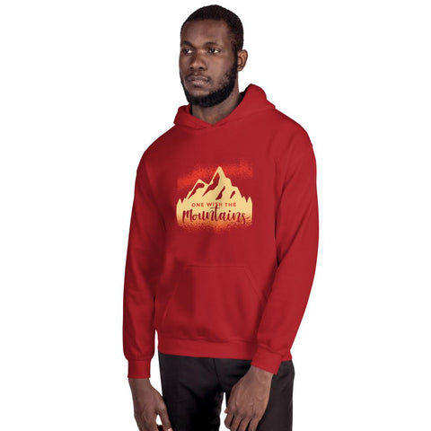 MENS HOODIE ONE WITH THE MOUNTAINS MOTIVATIONAL QUOTES HOODIES THE SUCCESS MERCH Red S 
