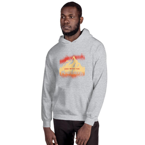 MENS HOODIE ONE WITH THE MOUNTAINS MOTIVATIONAL QUOTES HOODIES THE SUCCESS MERCH Sport Grey S 