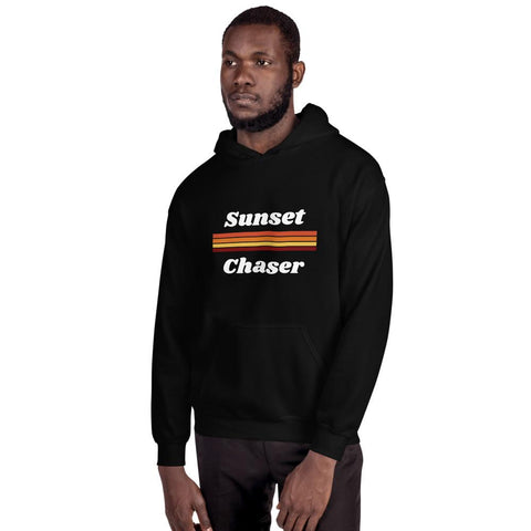 MENS HOODIE SUNSET CHASER MOTIVATIONAL QUOTES HOODIES THE SUCCESS MERCH Black S 