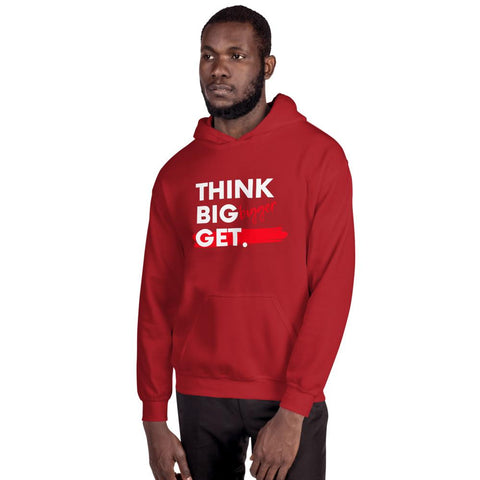 MENS HOODIE THINK BIG GET BIGGER MOTIVATIONAL QUOTES HOODIES THE SUCCESS MERCH Red S 