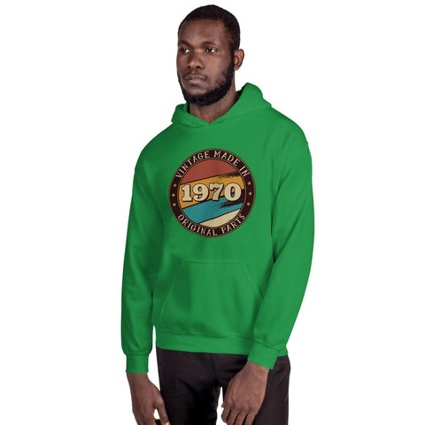 MENS HOODIE VINTAGE MADE IN 1970 MOTIVATIONAL QUOTES HOODIES THE SUCCESS MERCH Irish Green S 