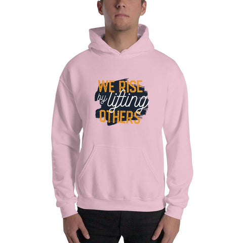 MENS HOODIE WE RISE MOTIVATIONAL QUOTES HOODIES THE SUCCESS MERCH Light Pink S 