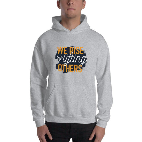 MENS HOODIE WE RISE MOTIVATIONAL QUOTES HOODIES THE SUCCESS MERCH Sport Grey S 