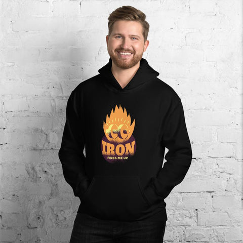 MENS IRON FIRES ME UP HOODIE MOTIVATIONAL QUOTES HOODIES THE SUCCESS MERCH Black S 