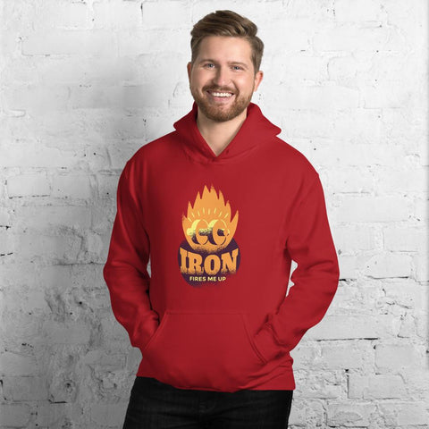 MENS IRON FIRES ME UP HOODIE MOTIVATIONAL QUOTES HOODIES THE SUCCESS MERCH Red S 