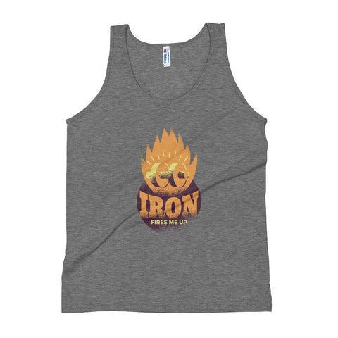 MENS IRON FIRES ME UP TANK TOP MOTIVATIONAL QUOTES T-SHIRTS THE SUCCESS MERCH Athletic Grey S 
