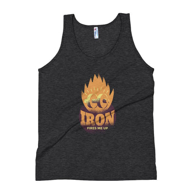 MENS IRON FIRES ME UP TANK TOP MOTIVATIONAL QUOTES T-SHIRTS THE SUCCESS MERCH Tri-Black S 