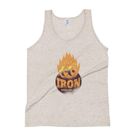MENS IRON FIRES ME UP TANK TOP MOTIVATIONAL QUOTES T-SHIRTS THE SUCCESS MERCH Tri-Oatmeal S 