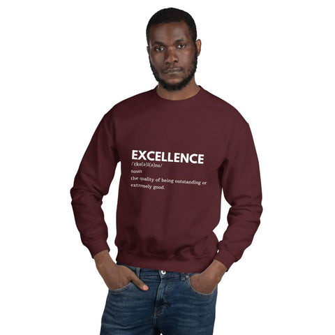 MENS SWEATSHIRT DICTIONARY EXCELLENCE MOTIVATIONAL QUOTES SWEATSHIRTS THE SUCCESS MERCH Maroon S 