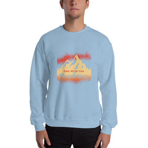 MENS SWEATSHIRT ONE WITH THE MOUNTAINS MOTIVATIONAL QUOTES SWEATSHIRTS THE SUCCESS MERCH Light Blue S 