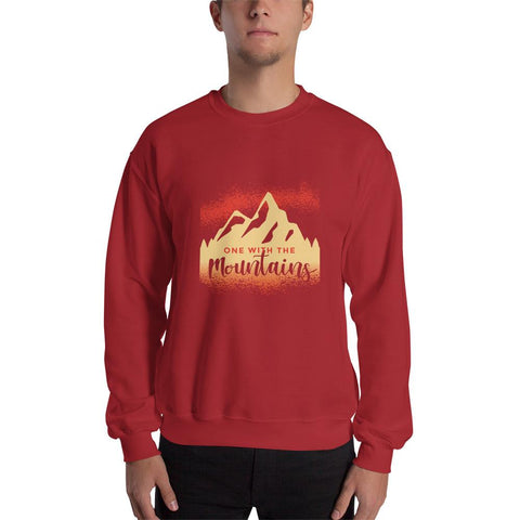 MENS SWEATSHIRT ONE WITH THE MOUNTAINS MOTIVATIONAL QUOTES SWEATSHIRTS THE SUCCESS MERCH Red S 