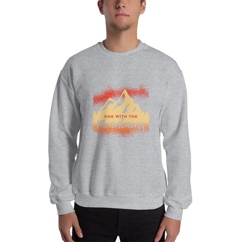 MENS SWEATSHIRT ONE WITH THE MOUNTAINS MOTIVATIONAL QUOTES SWEATSHIRTS THE SUCCESS MERCH Sport Grey S 