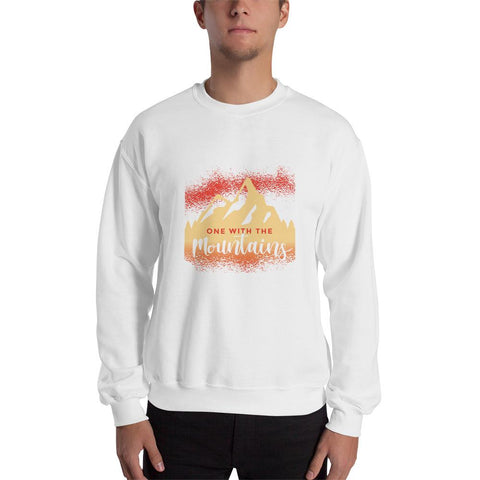 MENS SWEATSHIRT ONE WITH THE MOUNTAINS MOTIVATIONAL QUOTES SWEATSHIRTS THE SUCCESS MERCH White S 