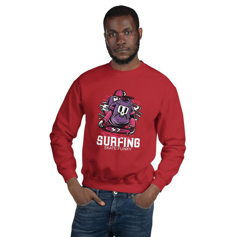 MENS SWEATSHIRT SURFING SKATE FUNKY THE SUCCESS MERCH Red S 