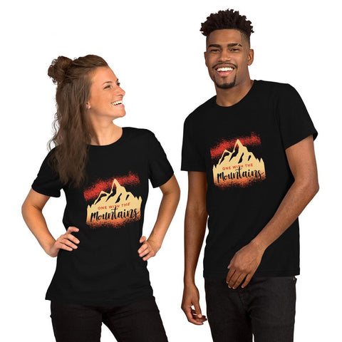 MENS T-SHIRT ONE WITH THE MOUNTAINS MOTIVATIONAL QUOTES T-SHIRTS THE SUCCESS MERCH 