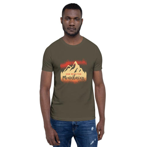 MENS T-SHIRT ONE WITH THE MOUNTAINS MOTIVATIONAL QUOTES T-SHIRTS THE SUCCESS MERCH Army S 