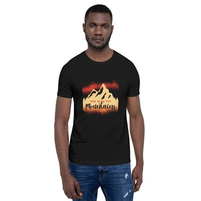 MENS T-SHIRT ONE WITH THE MOUNTAINS MOTIVATIONAL QUOTES T-SHIRTS THE SUCCESS MERCH Black XS 