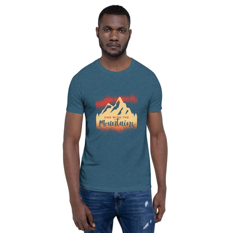 MENS T-SHIRT ONE WITH THE MOUNTAINS MOTIVATIONAL QUOTES T-SHIRTS THE SUCCESS MERCH Heather Deep Teal S 
