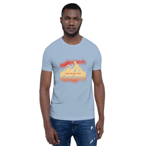 MENS T-SHIRT ONE WITH THE MOUNTAINS MOTIVATIONAL QUOTES T-SHIRTS THE SUCCESS MERCH Light Blue XS 