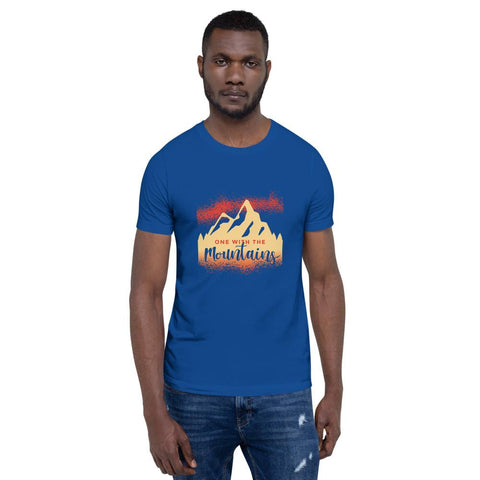 MENS T-SHIRT ONE WITH THE MOUNTAINS MOTIVATIONAL QUOTES T-SHIRTS THE SUCCESS MERCH True Royal S 