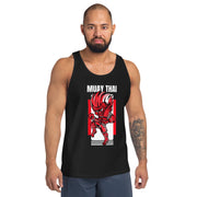 MUAY THAI FIGHT SQUAD PREMIUM TANK TOP COACH CAIN DESIGNS TIGER SIRIT MERCH Black XS 