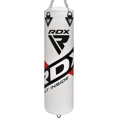 RDX F10 4FT-5FT WHITE TRAINING PUNCH BAG FOR BOXING & MMA SET TIGER SIRIT MERCH 