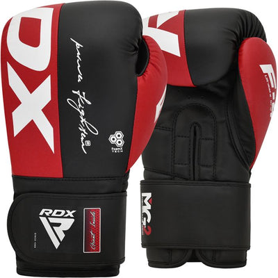 RDX F4 BOXING SPARRING GLOVES RED-BLACK TIGER SIRIT MERCH 