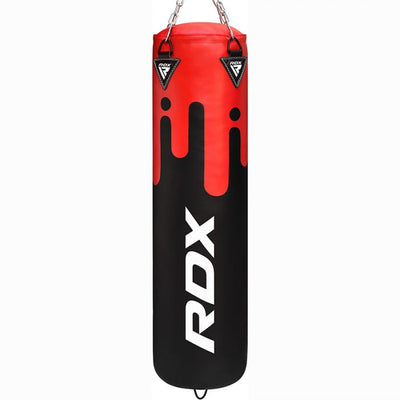 RDX F9R 4FT-5FT 2-IN-1 BLACK / RED PUNCH BAG FOR BOXING, KICKBOXING, MUAY THAI & MMA TRAINING SET TIGER SIRIT MERCH 