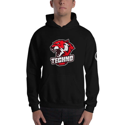 TECHNO TRIBE 05 BLACKOUT MEN'S PREMIUM HOODIE TIGER SPIRIT MEGASTORE Black S 