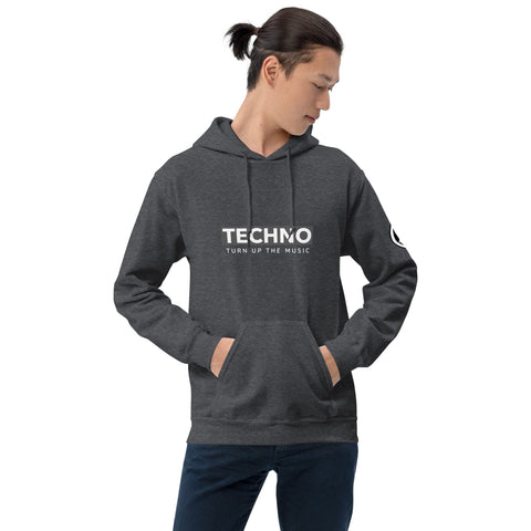 TECHNO TRIBE BLACKOUT 02 MEN'S PREMIUM HOODIE TIGER SPIRIT MEGASTORE Dark Heather S 