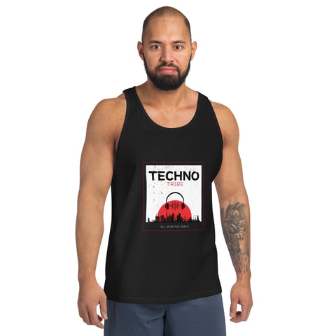 TECHNO TRIBE BLACKOUT 03 MEN'S PREMIUM TANK TOP TIGER SPIRIT MEGASTORE Black XS 