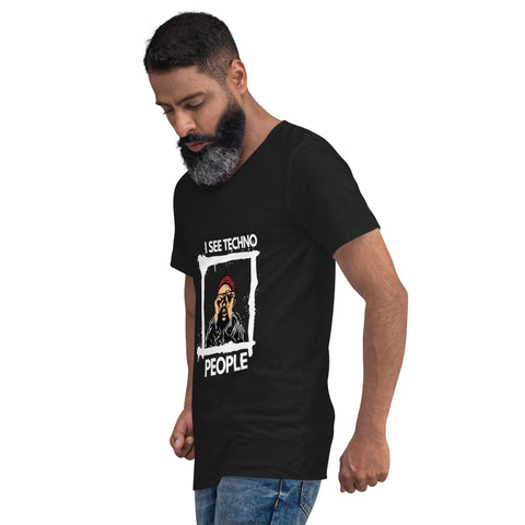 TECHNO TRIBE BLACKOUT 04 MEN'S PREMIUM V-NECK T-SHIRT TIGER SPIRIT MEGASTORE 