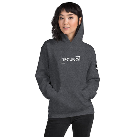 TRIBAL TECHNO BLACKOUT 01 WOMEN'S PREMIUM HOODIE TIGER SPIRIT MEGASTORE Dark Heather S 