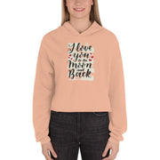 WOMENS CROP HOODIE LOVE YOU TO THE MOON AND BACK MOTIVATIONAL QUOTES HOODIES THE SUCCESS MERCH Peach S 
