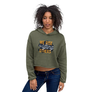WOMENS CROP HOODIE WE RISE MOTIVATIONAL QUOTES HOODIES THE SUCCESS MERCH Military Green S 