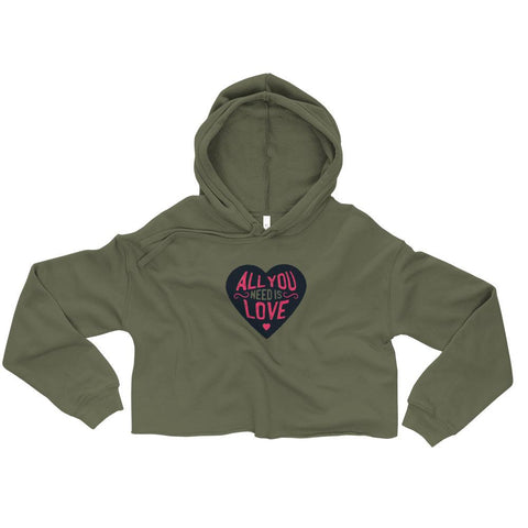 WOMENS CROP HOODY ALL YOU NEED IS LOVE MOTIVATIONAL QUOTES HOODIES THE SUCCESS MERCH 