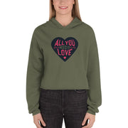 WOMENS CROP HOODY ALL YOU NEED IS LOVE MOTIVATIONAL QUOTES HOODIES THE SUCCESS MERCH 