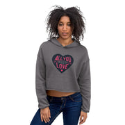 WOMENS CROP HOODY ALL YOU NEED IS LOVE MOTIVATIONAL QUOTES HOODIES THE SUCCESS MERCH Storm S 