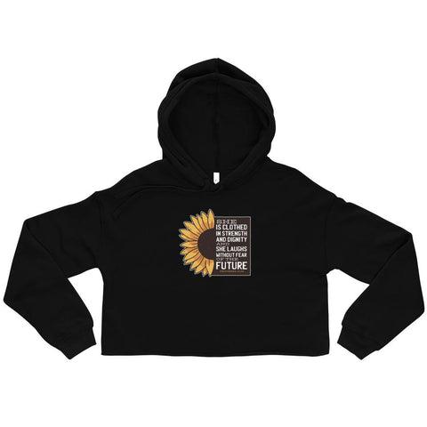 WOMENS CROP HOODY SUNFLOWER MOTIVATIONAL QUOTES HOODIES THE SUCCESS MERCH 